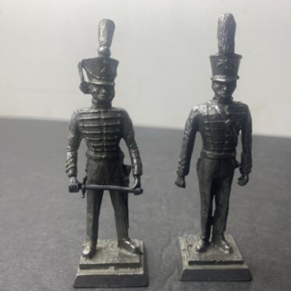 VINTAGE PEWTER 1818-1839 United States Military REVOLUTIONARY WAR SOLDIERS LOT